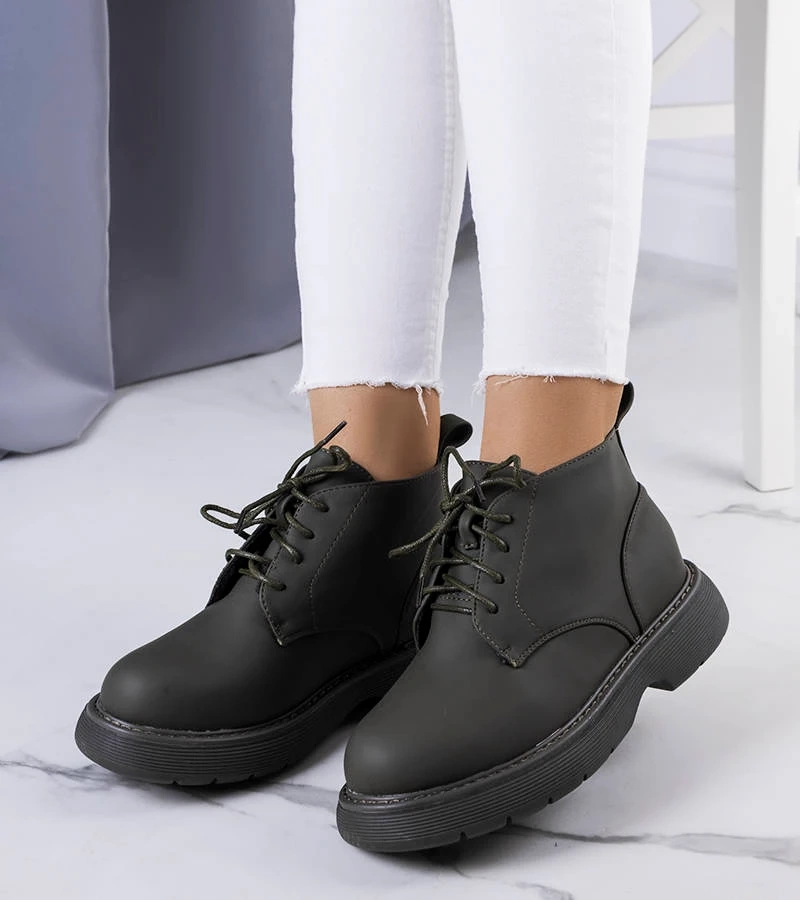 Grüne gefütterte Stiefeletten Savino