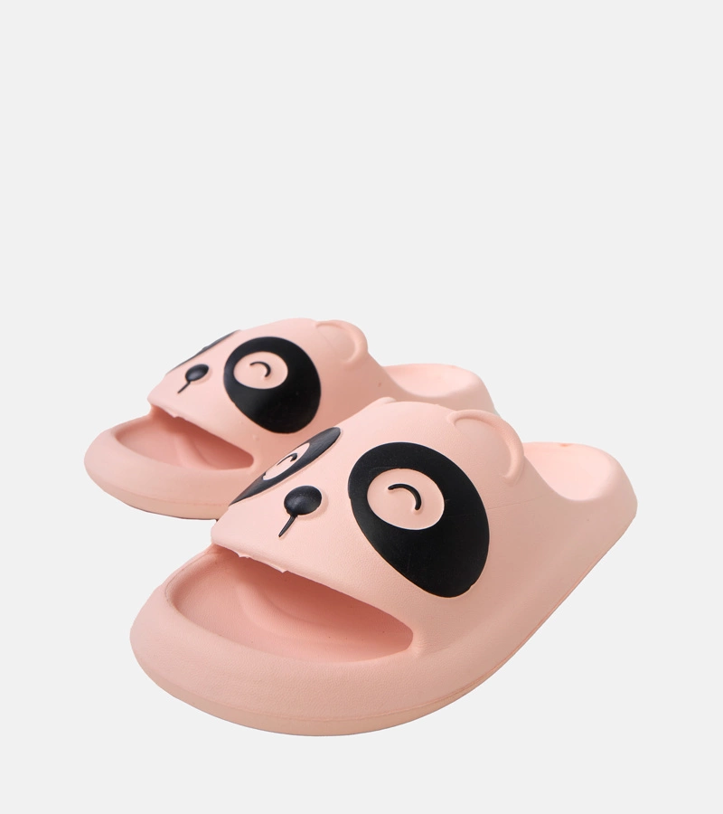 Rosa Kinder-Pantoletten mit Panda-Motiv Ketti