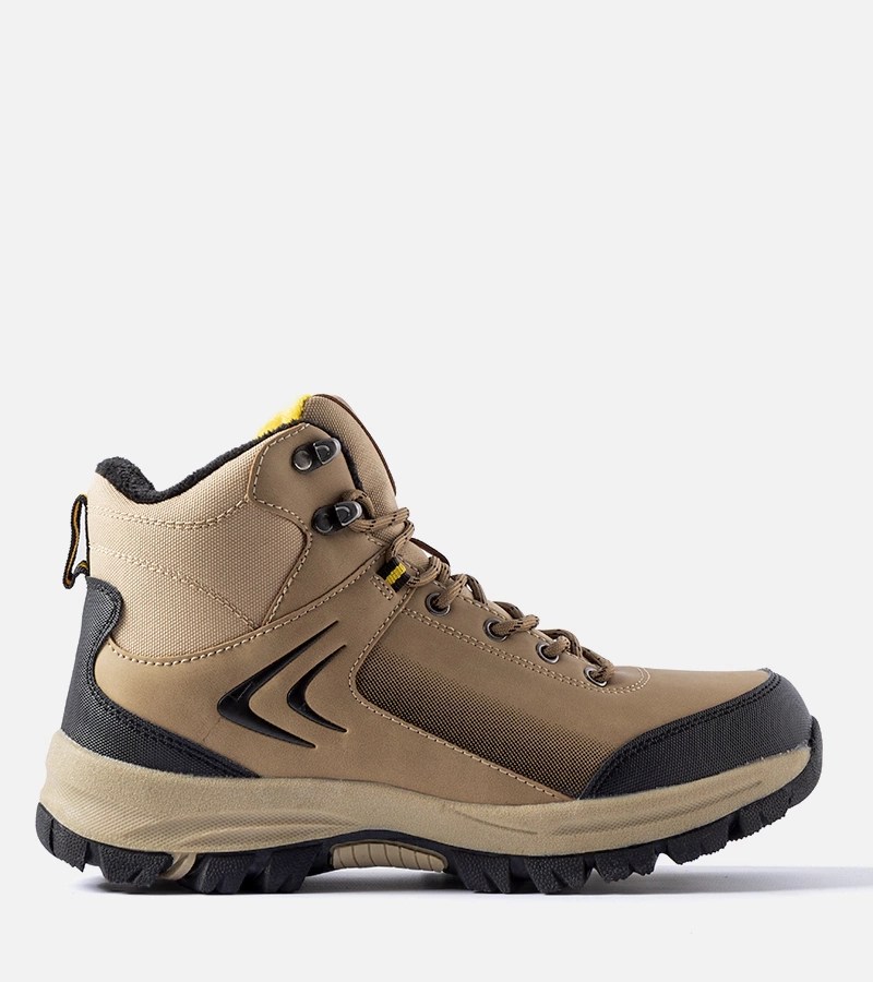 Beigefarbene, gefütterte Trekkingstil-Schuhe von Mers