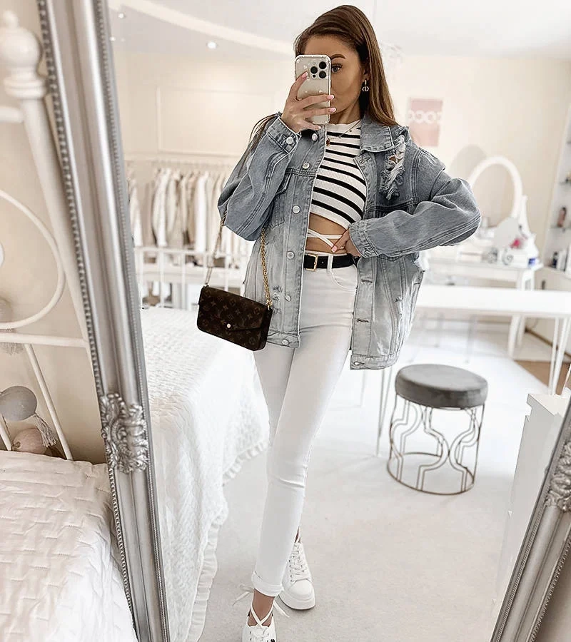 Blaue Damen-Jeansjacke von Ferro