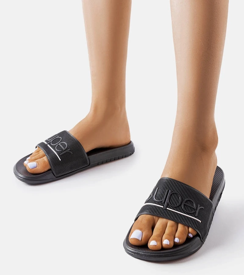 Schwarze Azelio Gummiflipflops