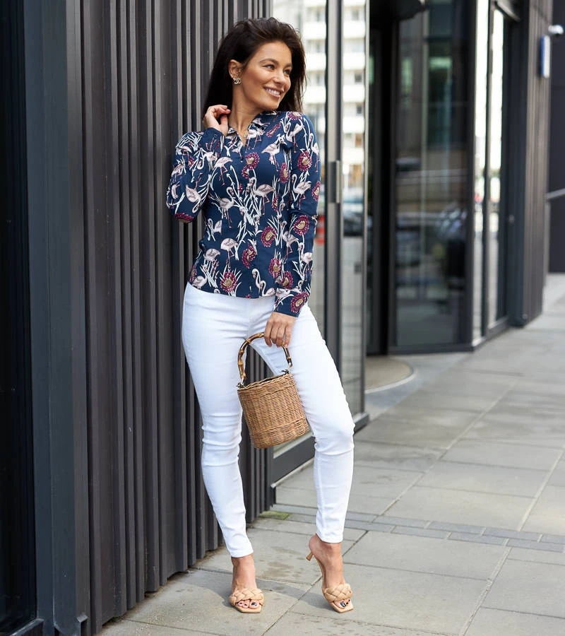 Blaues gemustertes Sabbatini-Hemd