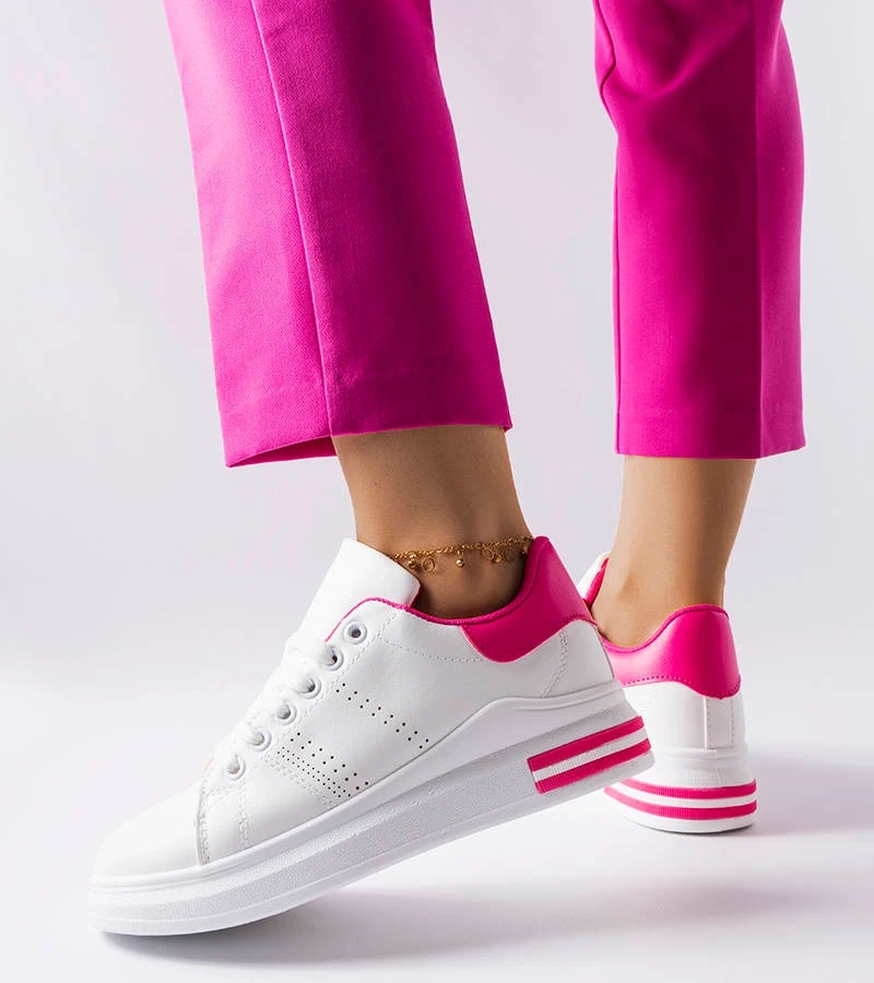 Weiße Sneakers mit rosa Akzent von Davisson