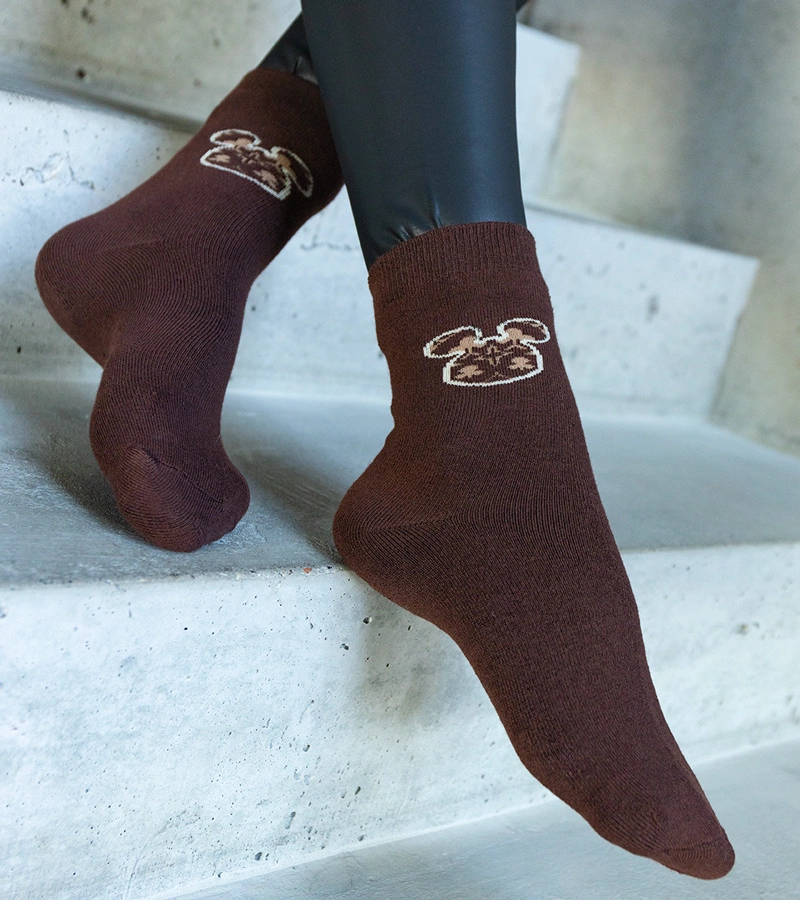 Brune warme Socken Sella