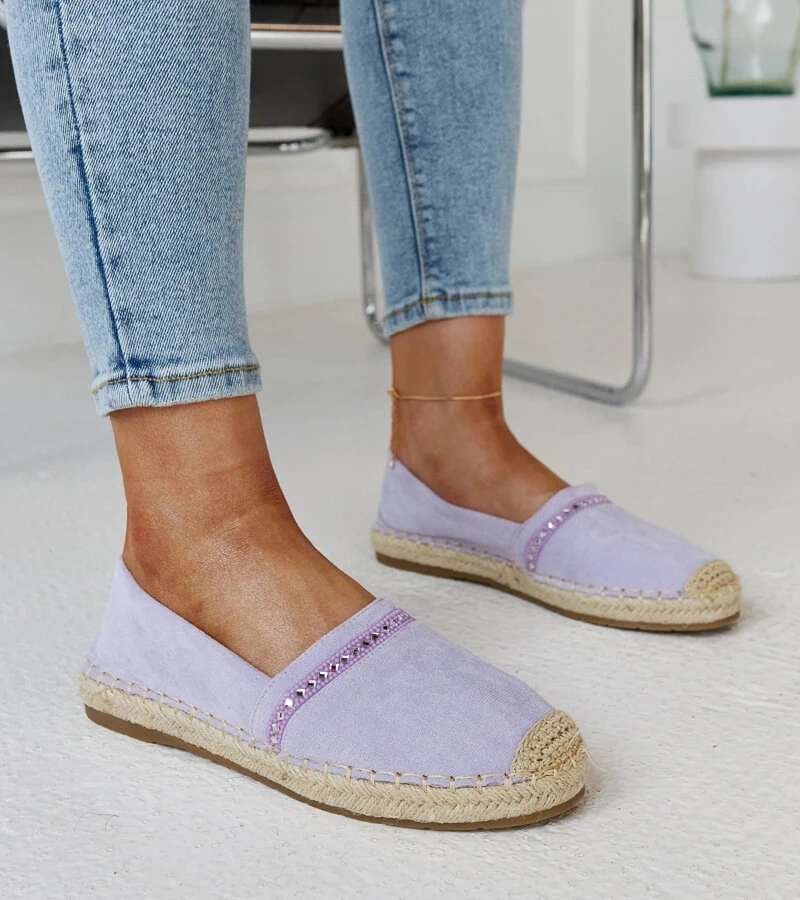 Lila Espadrilles mit Zirkonia von Abia
