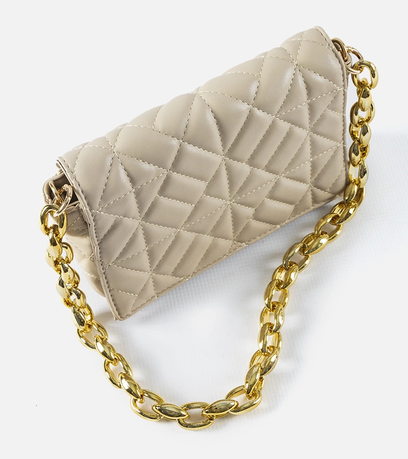 Beige gesteppte Bergama Schultertasche