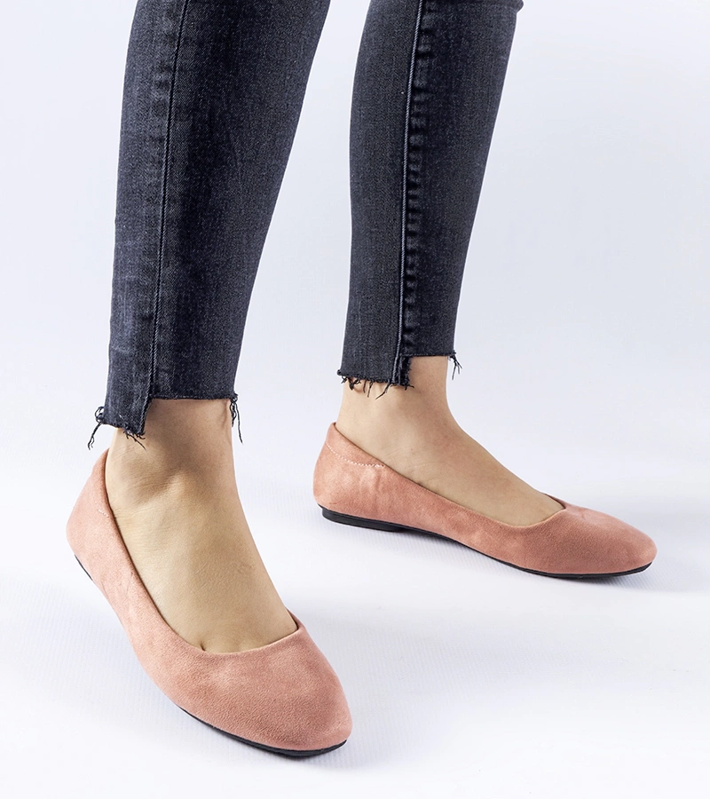 Dunkelrosa Ballerinas aus Eko-Wildleder Jules