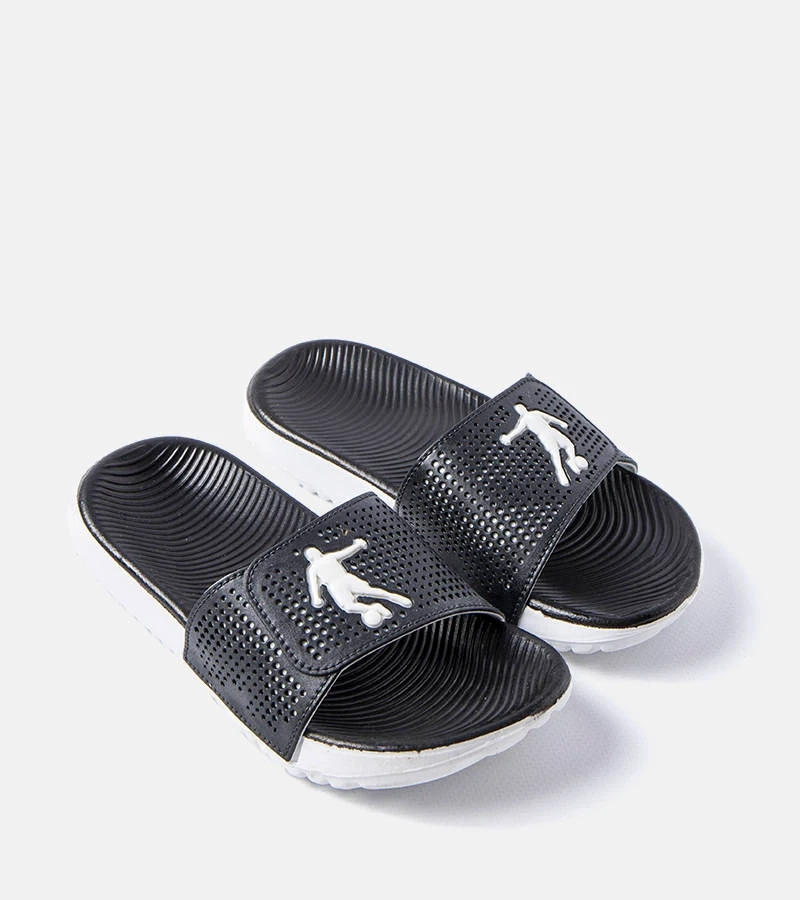 Schwarz-weiße Athen Gummi-Flip-Flops