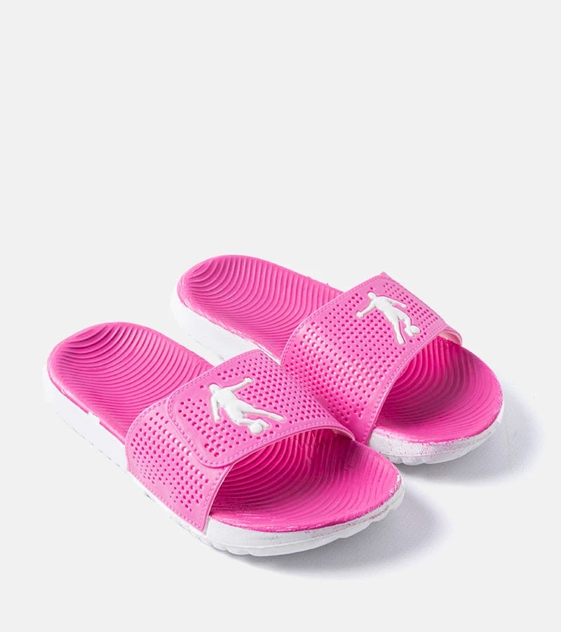 Weiß-rosa Gummisandalen Athens