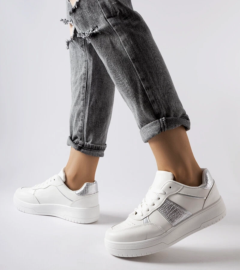 Weiß-silberne Parma Sportsneaker