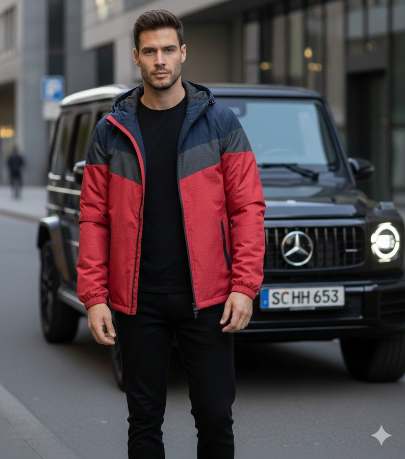 Rote Herren-Übergangsjacke von Dupont