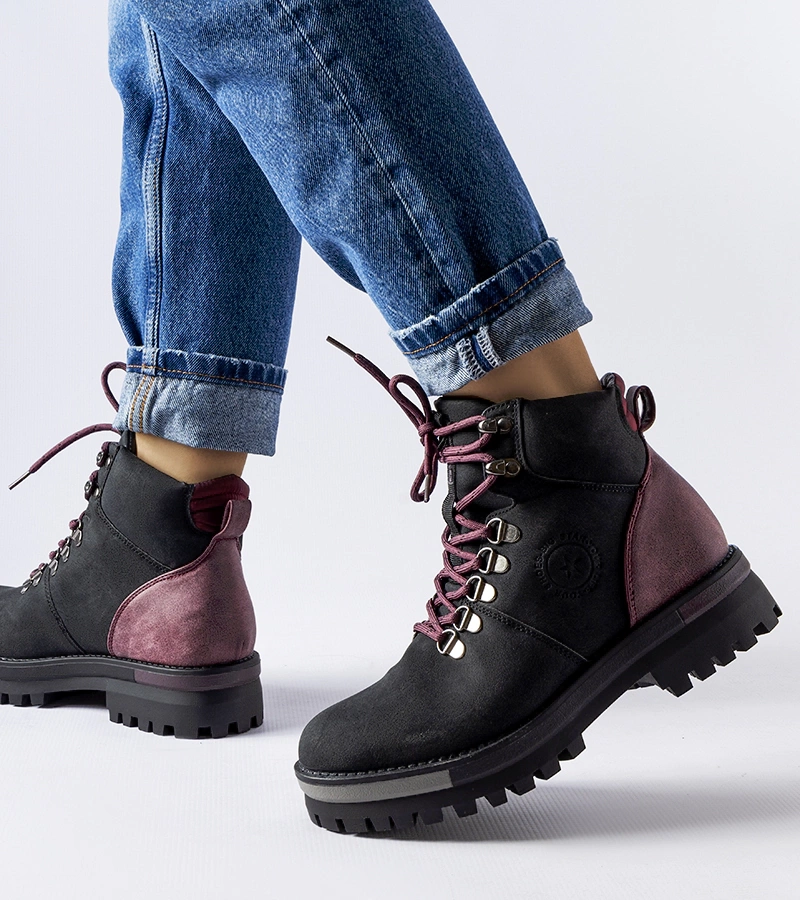 Schwarz-Burgunder Big Star MM274318 Stiefel