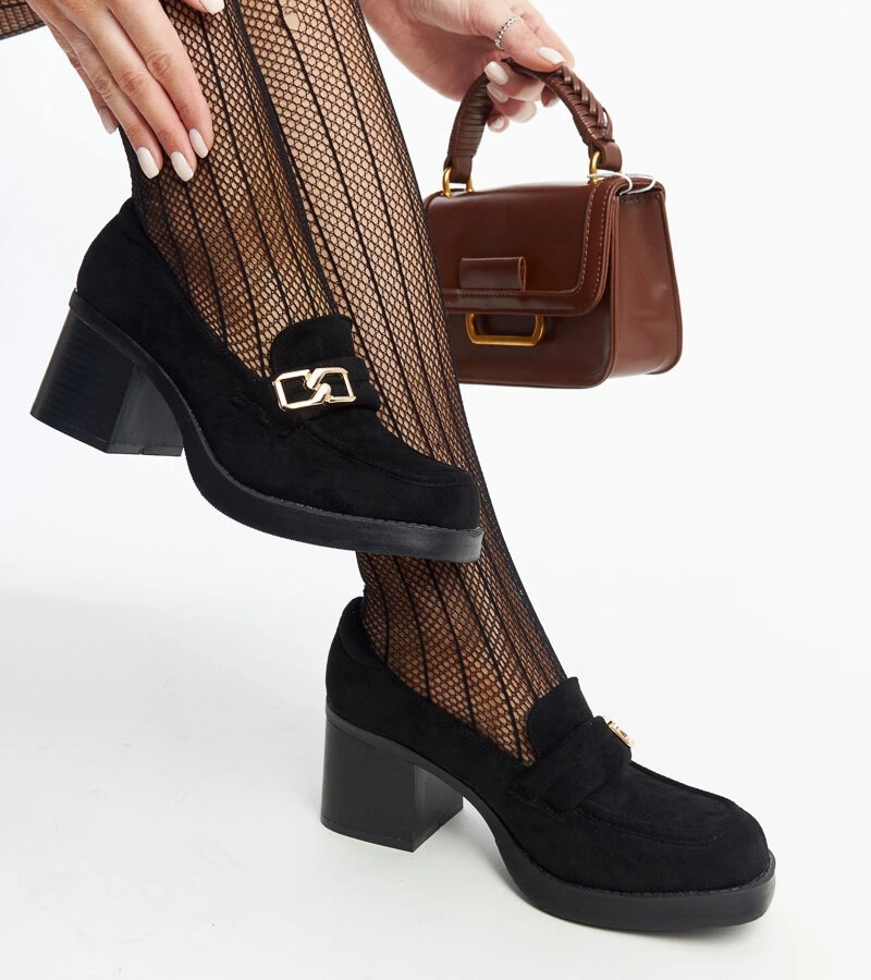 Schwarze Aludra Pumps auf Absatz