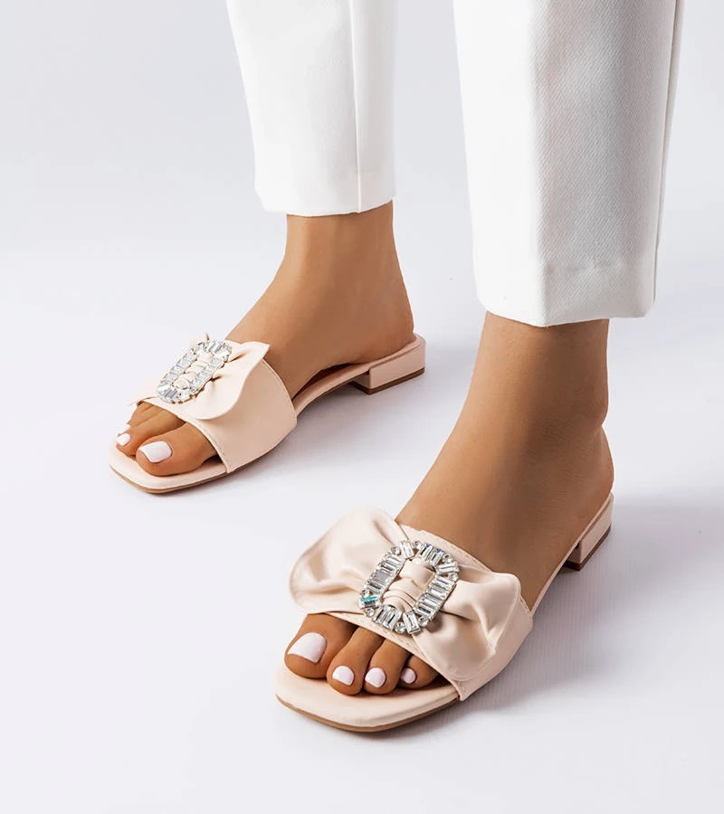 Beige elegante Fifi-Sandalen mit Zirkonia