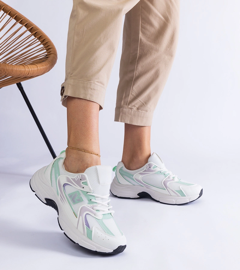 Weiß-grüne klassische Sportsneaker Sedilla