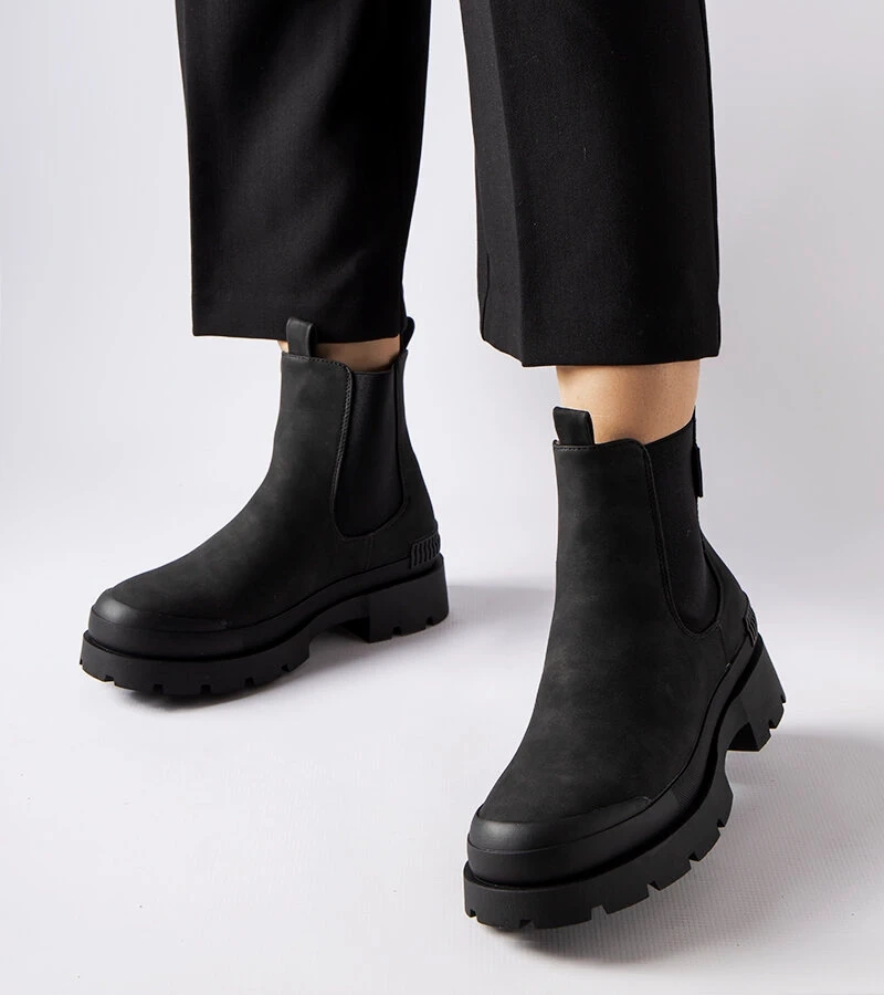 Schwarze Big Star MM274319 Slip-On Stiefeletten