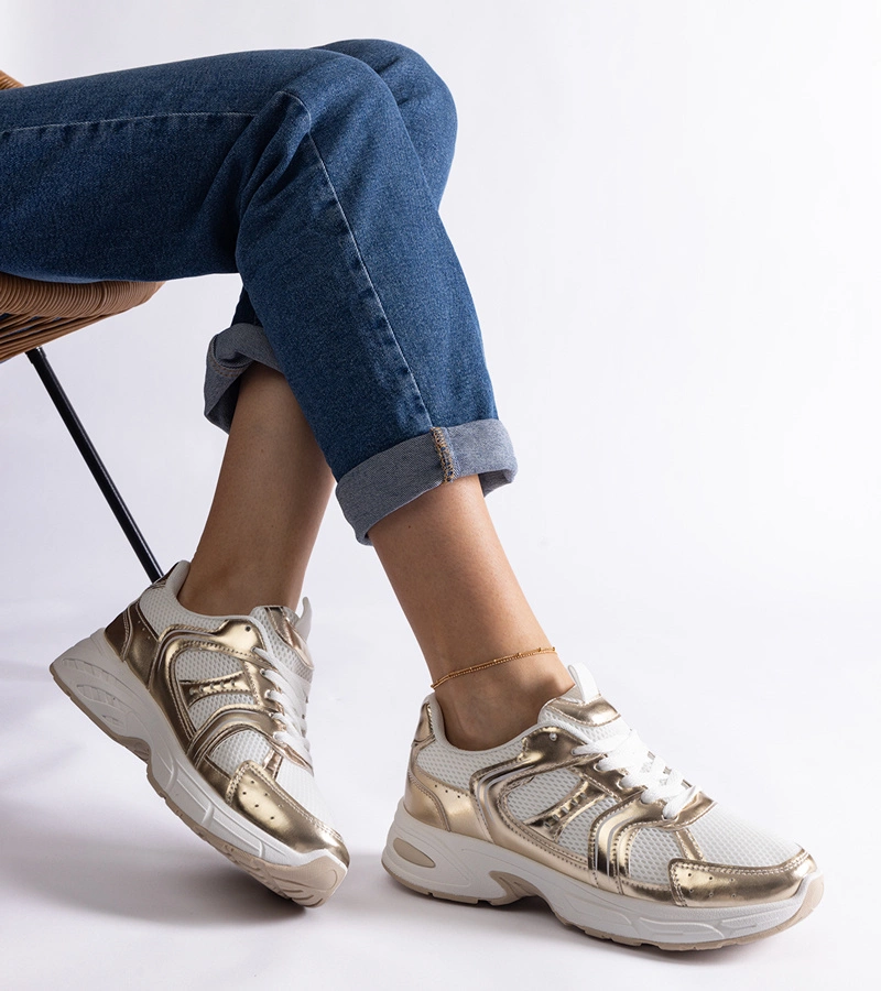 Weiß-goldene Sportsneaker Ena