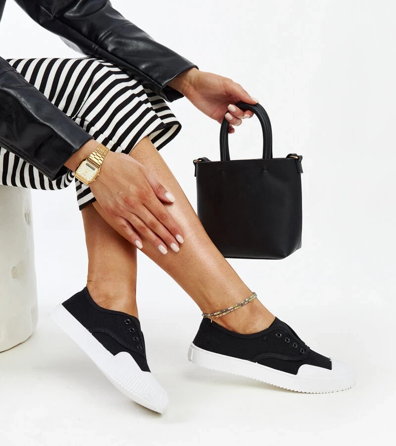 Schwarze Feyza Slip-On-Turnschuhe