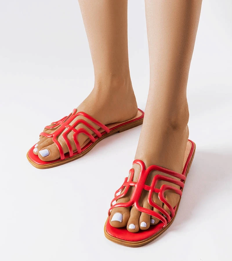 Rote Damen-Pantoletten Gandy