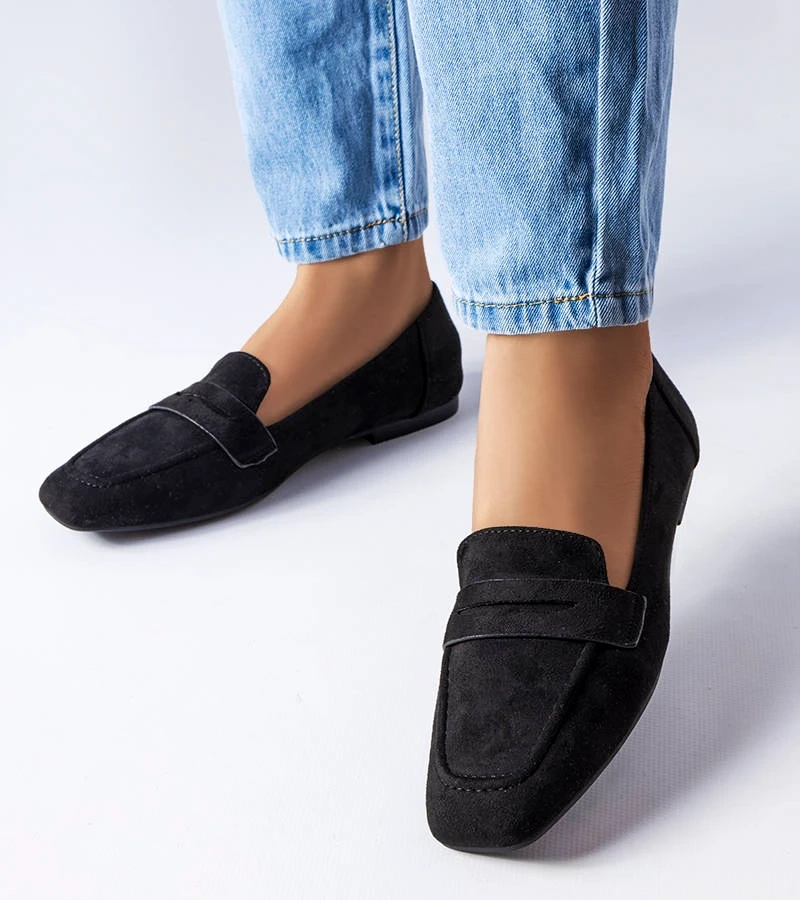 Schwarze Mokassins aus Kunstwildleder von Meilleur