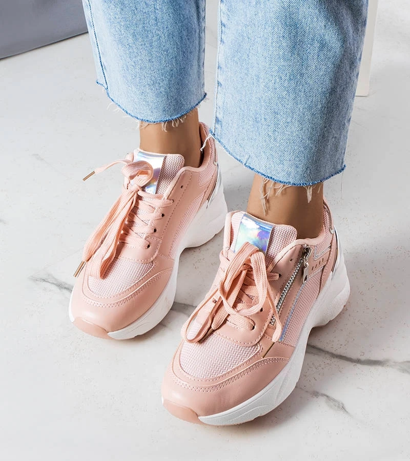 Rosa Keilabsatz-Sneakers von Stacey