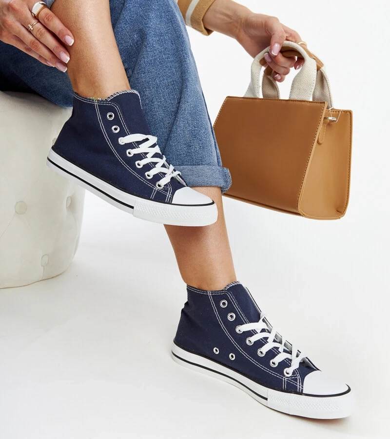 Dunkelblaue hohe Sneaker Eliska
