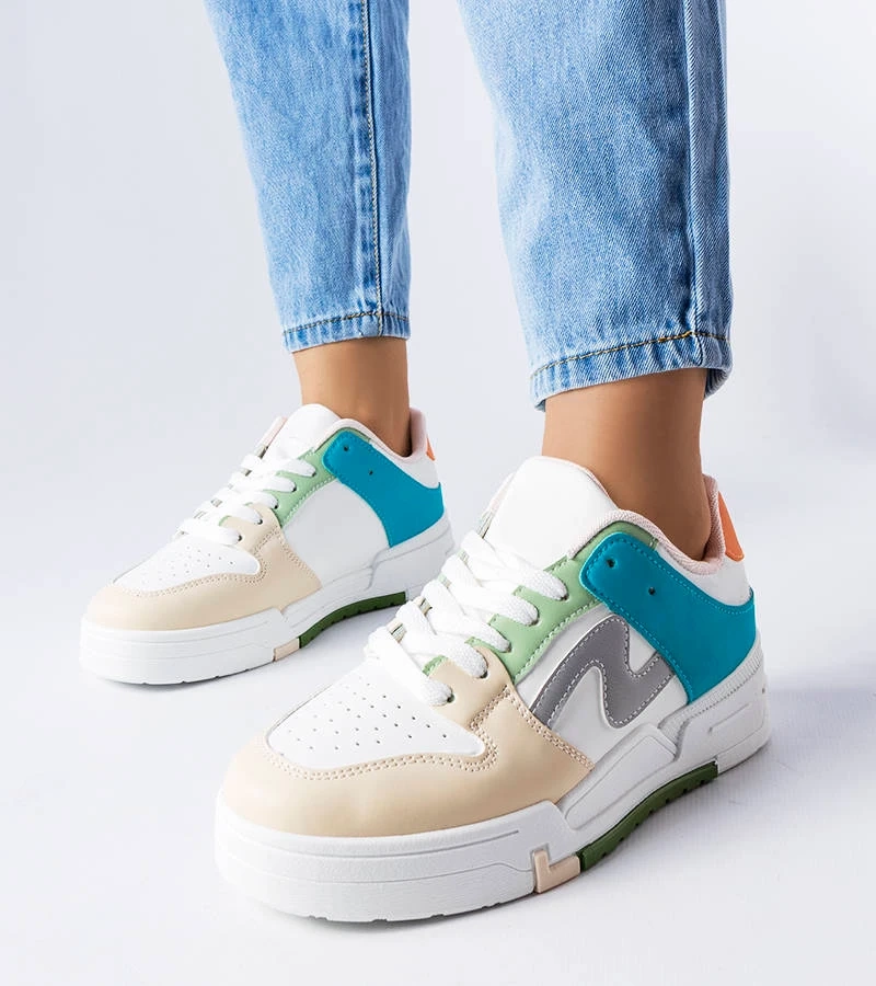 Beige-blaue Plateauschuhe von Harter