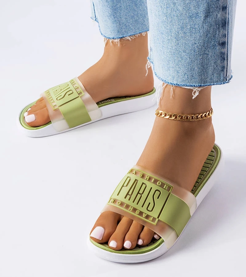 Grüne Gummisandalen Paris