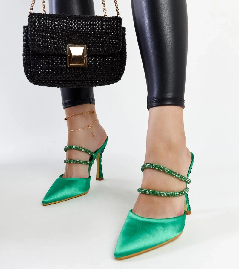 Grüne Raffaelina Stilettosandalen