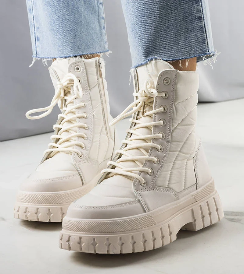 Beige gefütterte Schneestiefel Arinna