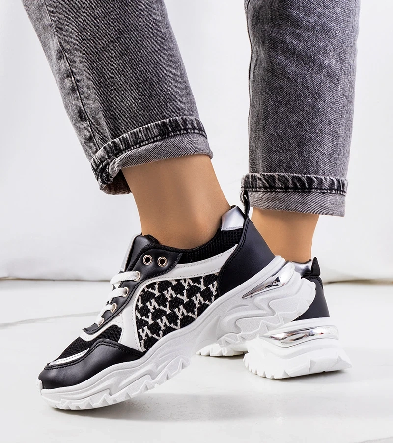 Schwarz-weiße Damen-Sneakers Florival