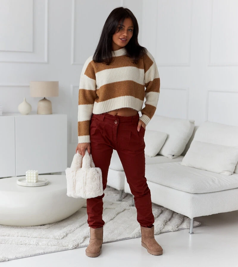 Rote elastische Damen Hosen von Rodrigues