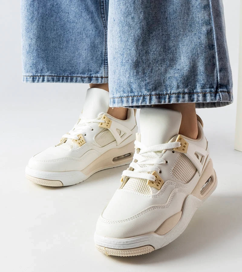 Beige Sneakers aus kombinierten Materialien von Malas