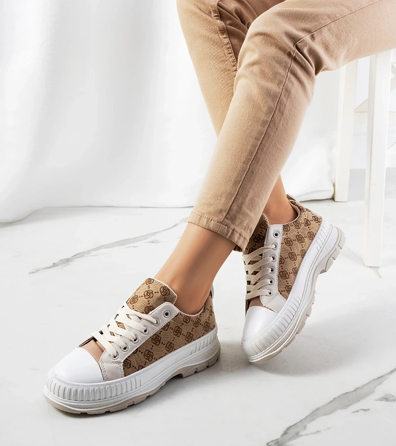 Beige Meliko Plattform Sneakers