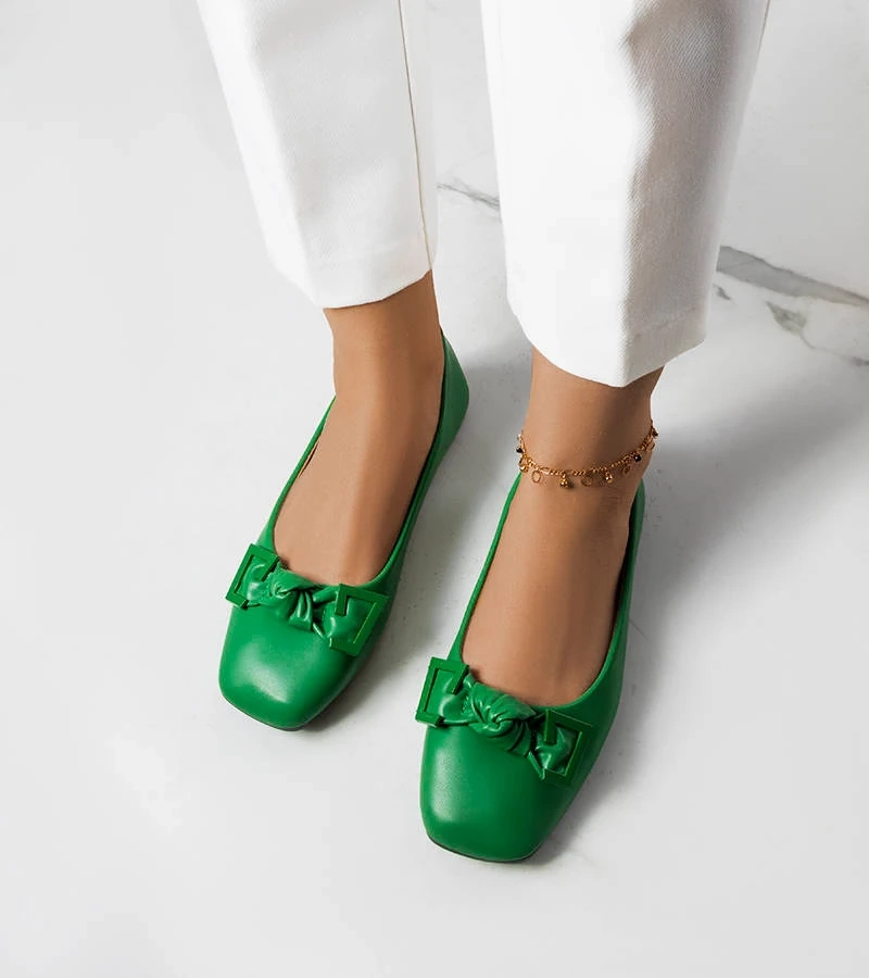 Grüne Ballerinas mit Schleife von Tabitha