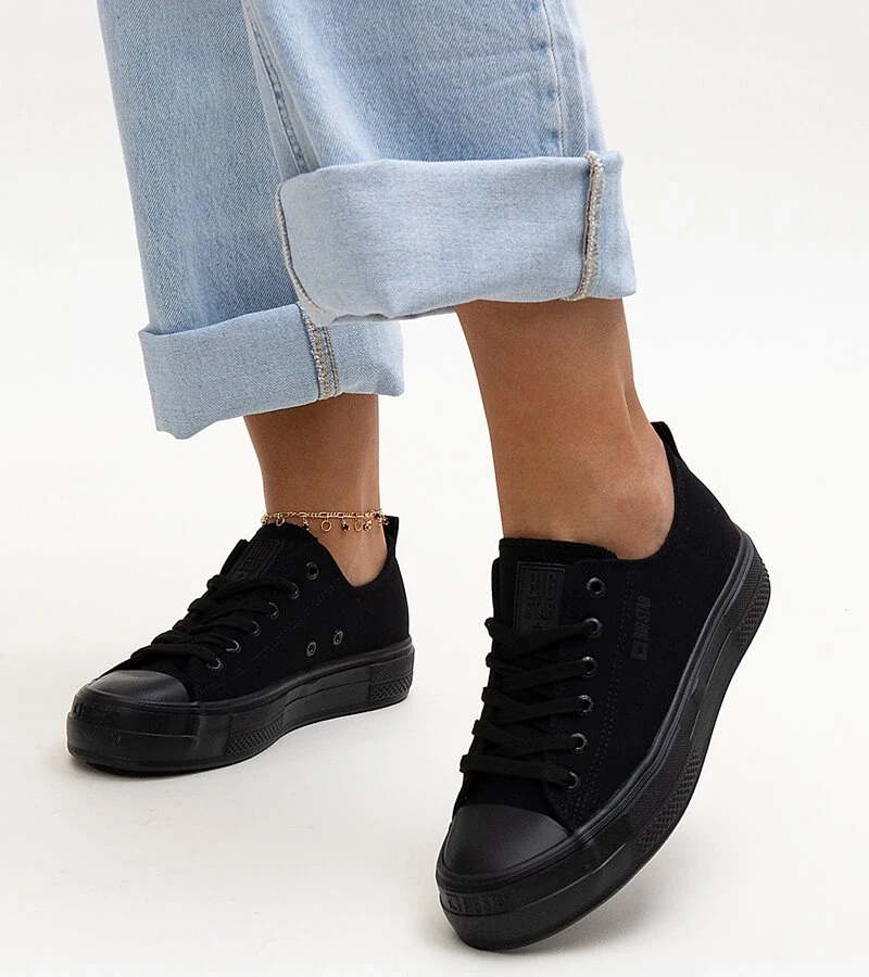 Schwarze Stoff-Sneakers Big Star NN274852