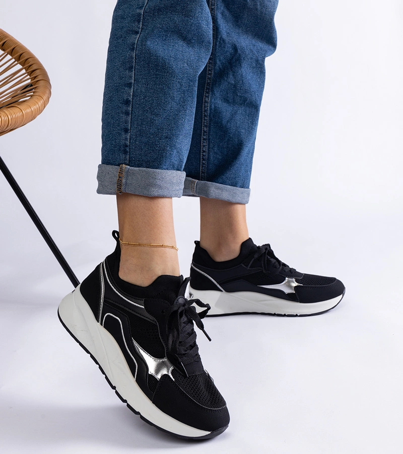 Schwarze Damen-Sportsneaker Elsira
