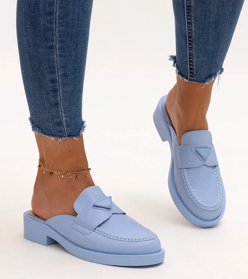 Blaue Berkshire Sandalen mit geschlossener Spitze