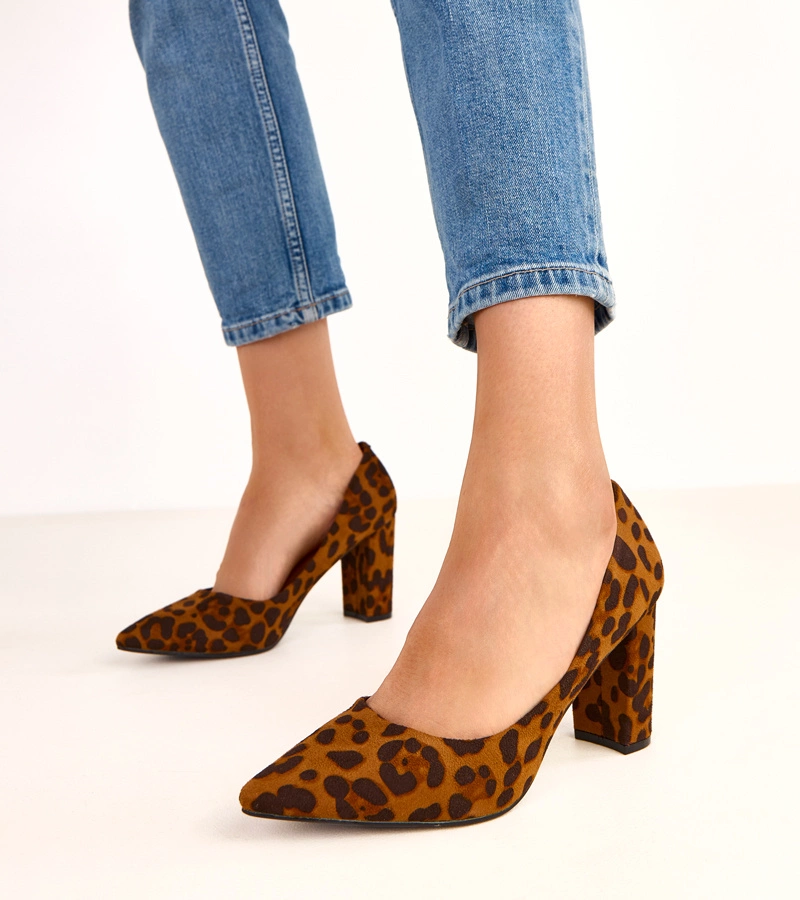 Pumps aus Kunstwildleder mit Leopardenmuster Gina