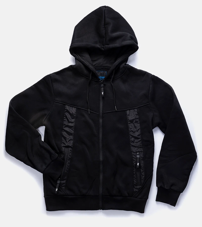 Schwarzer Herren Warme Kapuzenpullover Astolpho