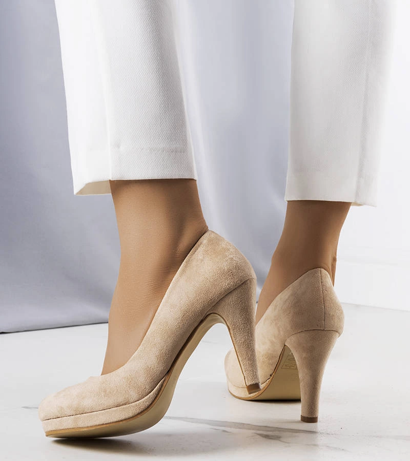 KLASSISCHE DAMENSCHUHE STÖCKELSCHUHE PUMPS NE03P BEIGE