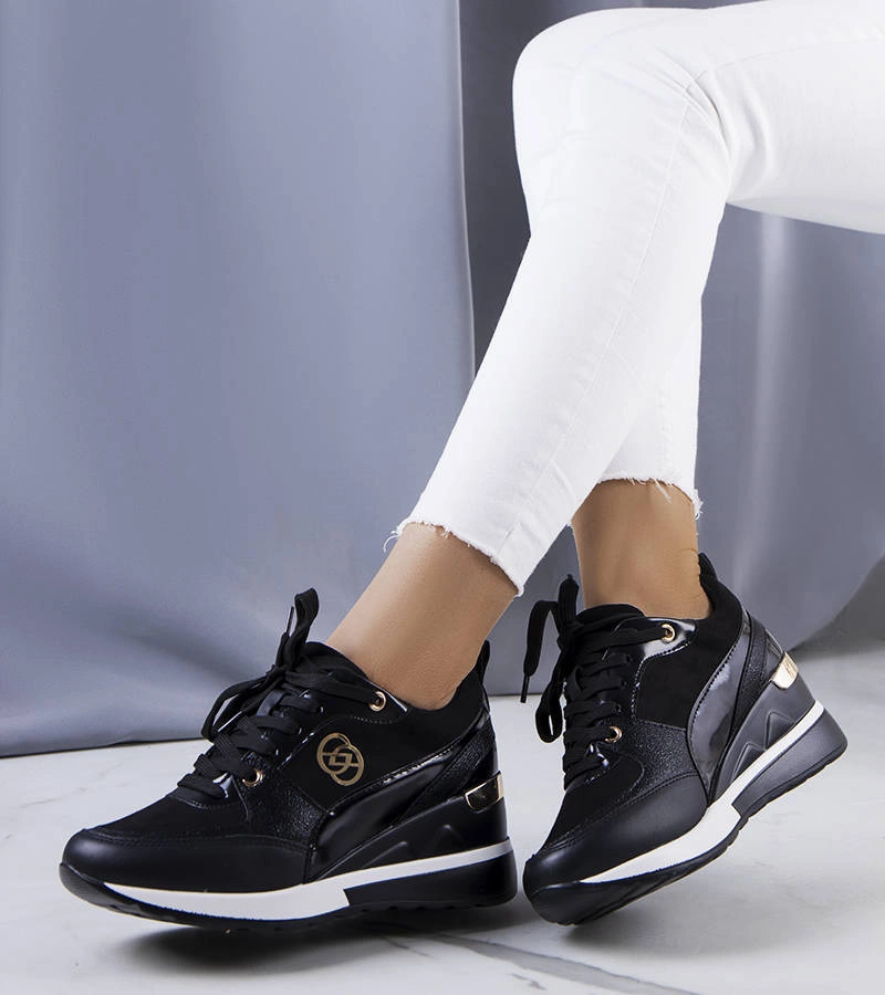 Schwarze Berkley-Sneaker mit Keilabsatz