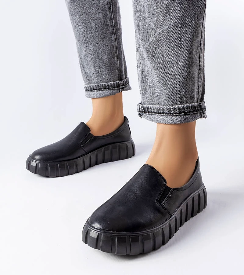 Schwarze Igreja Slipper Halbschuhe