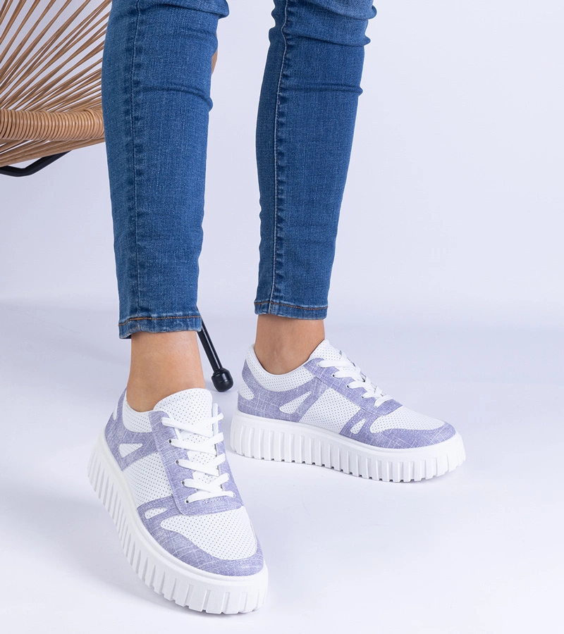 Lila durchbrochene Sneakers auf massiver Sohle Lusinda