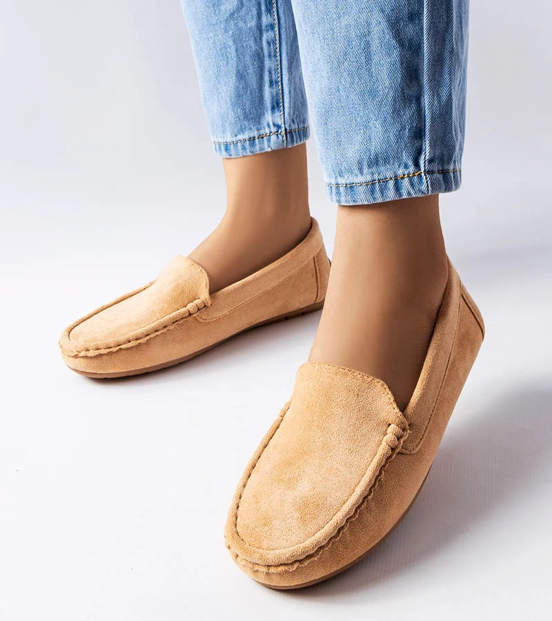 Beige Mokassins mit Leder-Einlegesohle von Souplet
