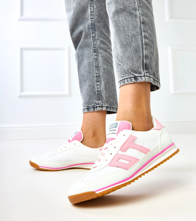 Weiße Sportsneaker mit rosa Elementen Ainslie