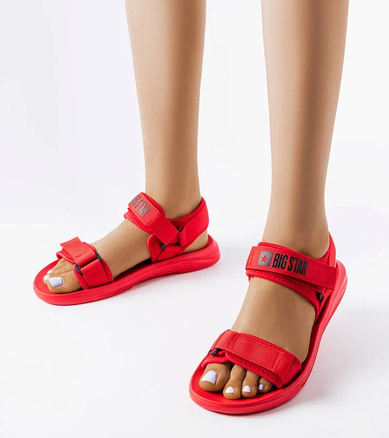 Rote sportliche Sandalen Big Star HH274A027