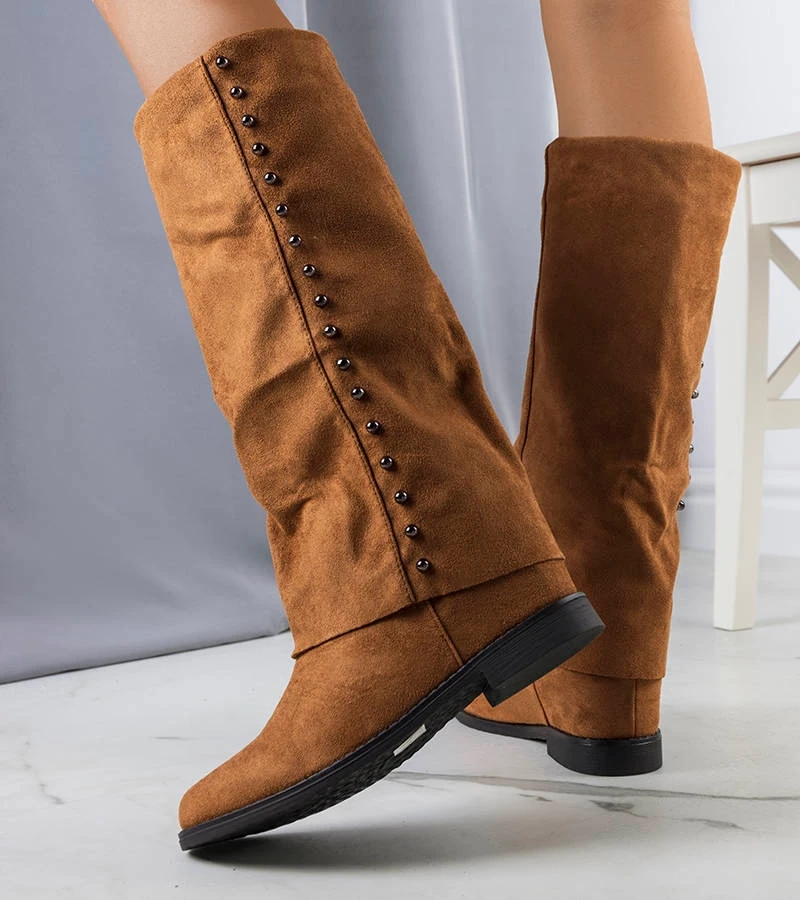 Braune Keilabsatz Stiefel von Balbin