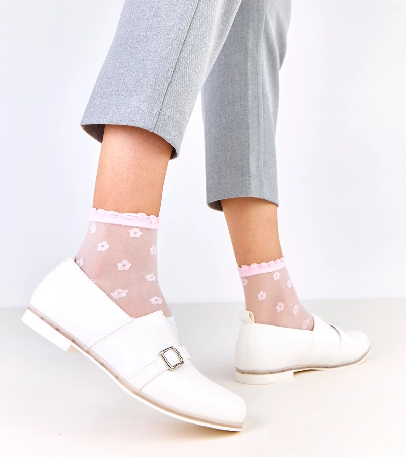 Weiße Damenschnürschuhe mit Lederinnensohle Klensi