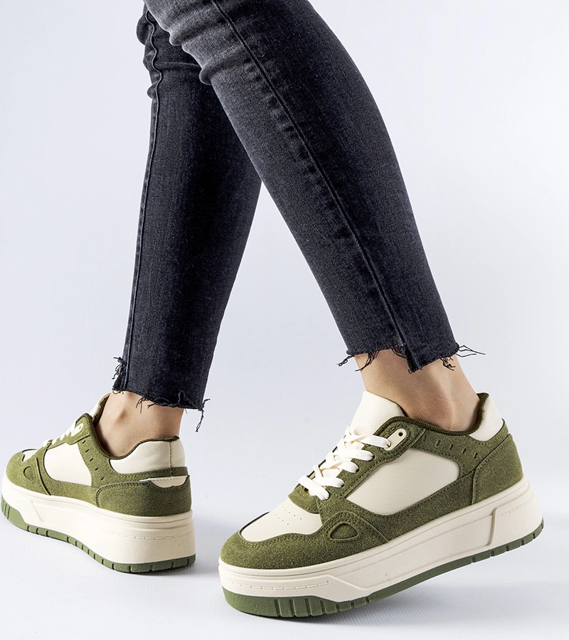 Grün-weiße Plattform-Sneakers Pomona